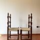 6 chaises italiennes rustiques, restaurées, années 1950
