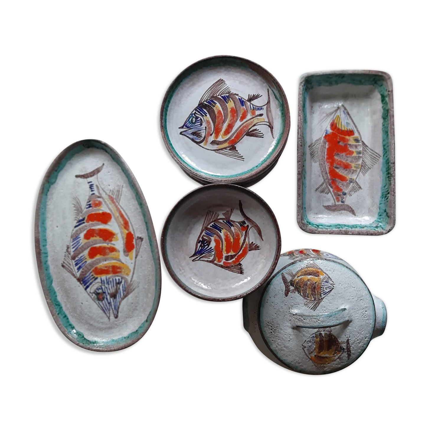 Vallauris fish service 7 people