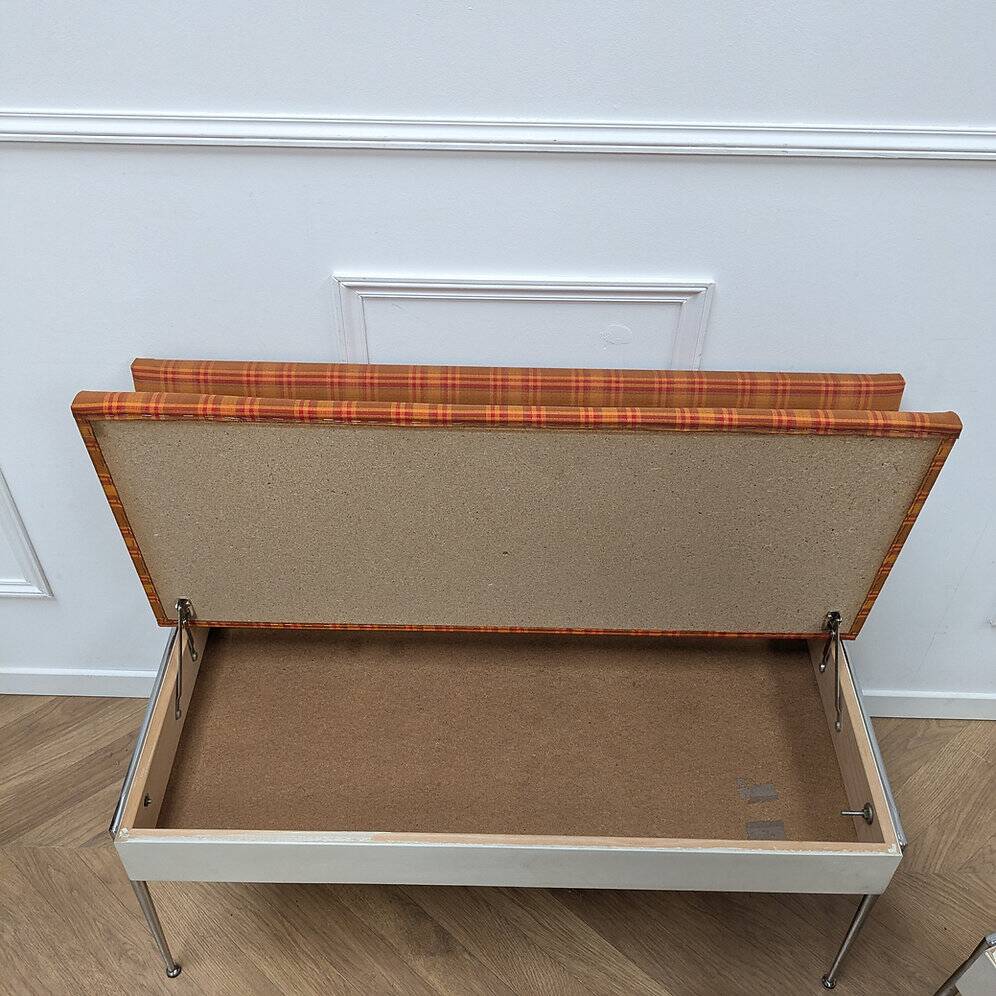 Vintage orange benches from the 70s
