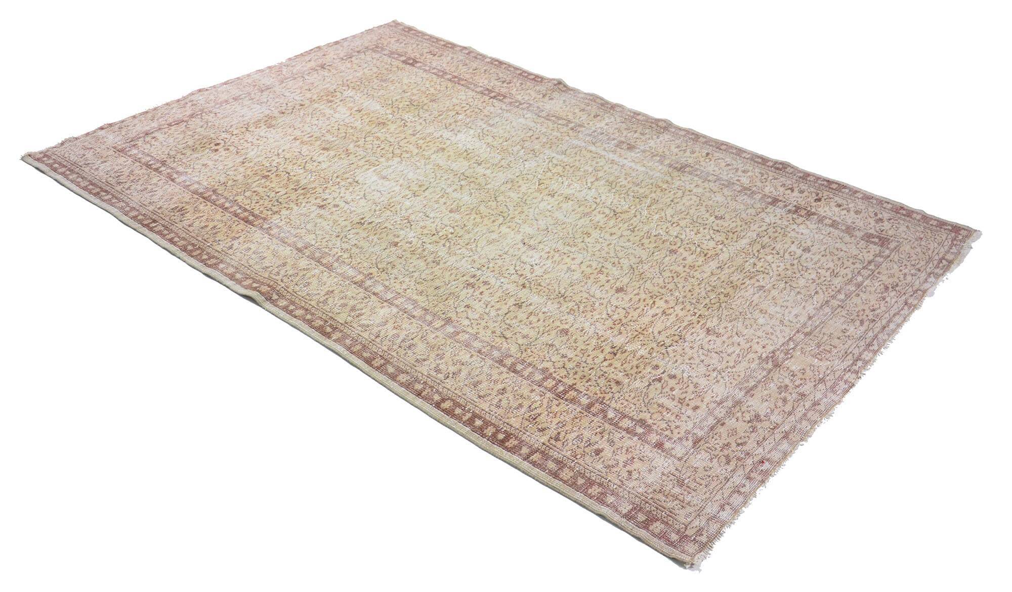 Grand Tapis Oushak Ancien – Tons Neutres & Motifs Discrets, 190 x 296 cm