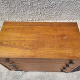 Vintage Scandinavian teak chest of drawers with 3 drawers and a chest