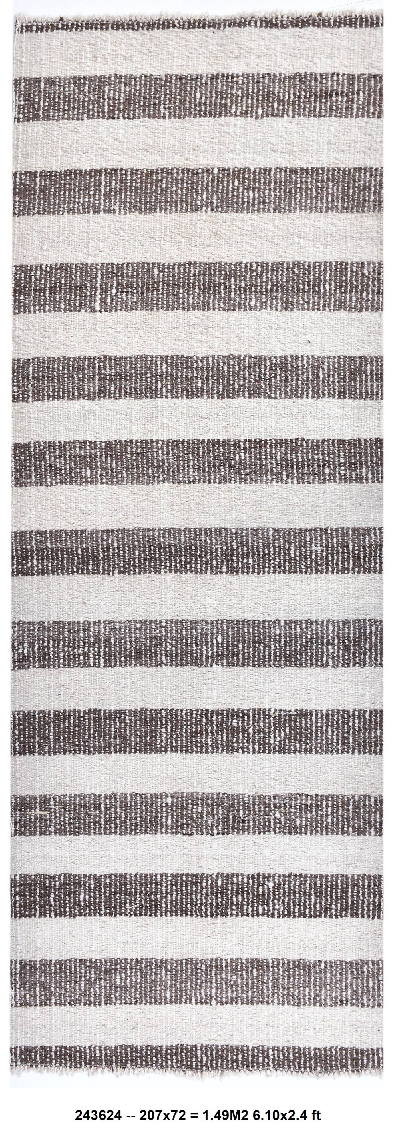 runner kilim carpet, runner wool kilim rug 207x72 cm natural wool rug