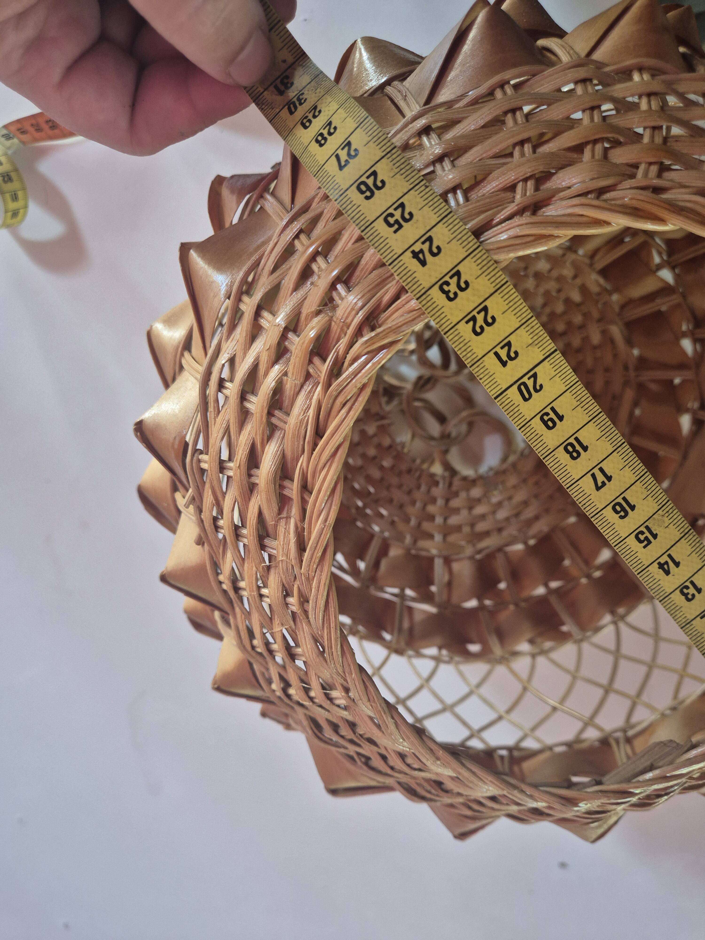 60s rattan wicker pendant light