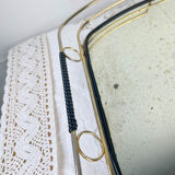 Art Deco style mirror and brass serving tray