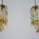 Pair of vintage Torciglione Murano glass chandelier by Mazzega. Italy 1970s