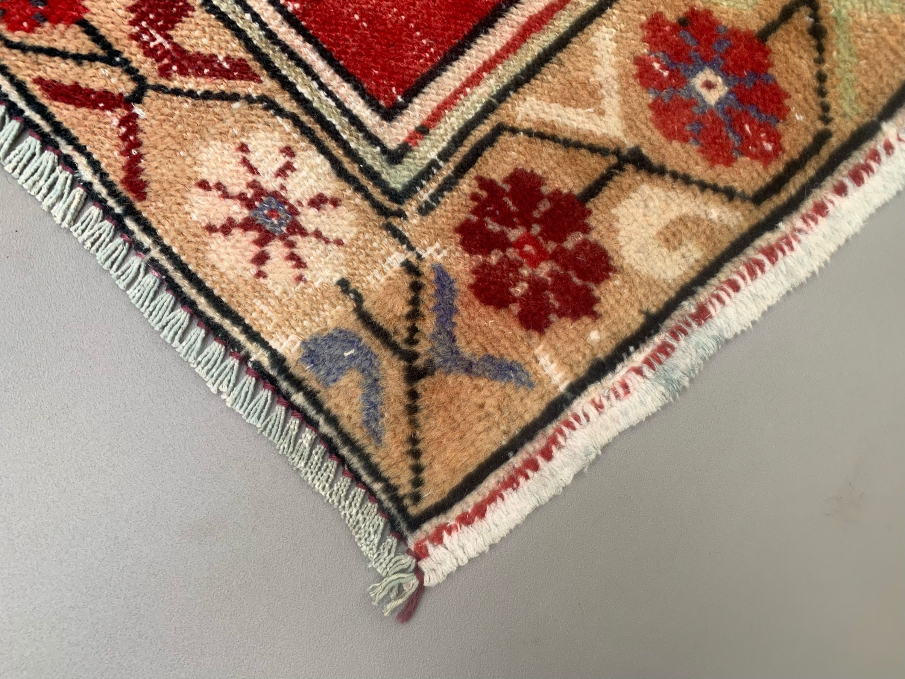 Turkish oushak rug 115x73 cm vintage carpet