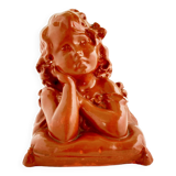 Bust of a pensive child in plaster