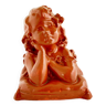 Bust of a pensive child in plaster