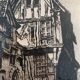 Émile Leroy, dessin d’une rue de Rouen, vers 2000