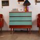 Commode Tchèque bois et formica vert d'eau