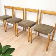 Vintage Miroslav Navratil Dining Chairs: 1970s Czechoslovakia, Gray Fabric