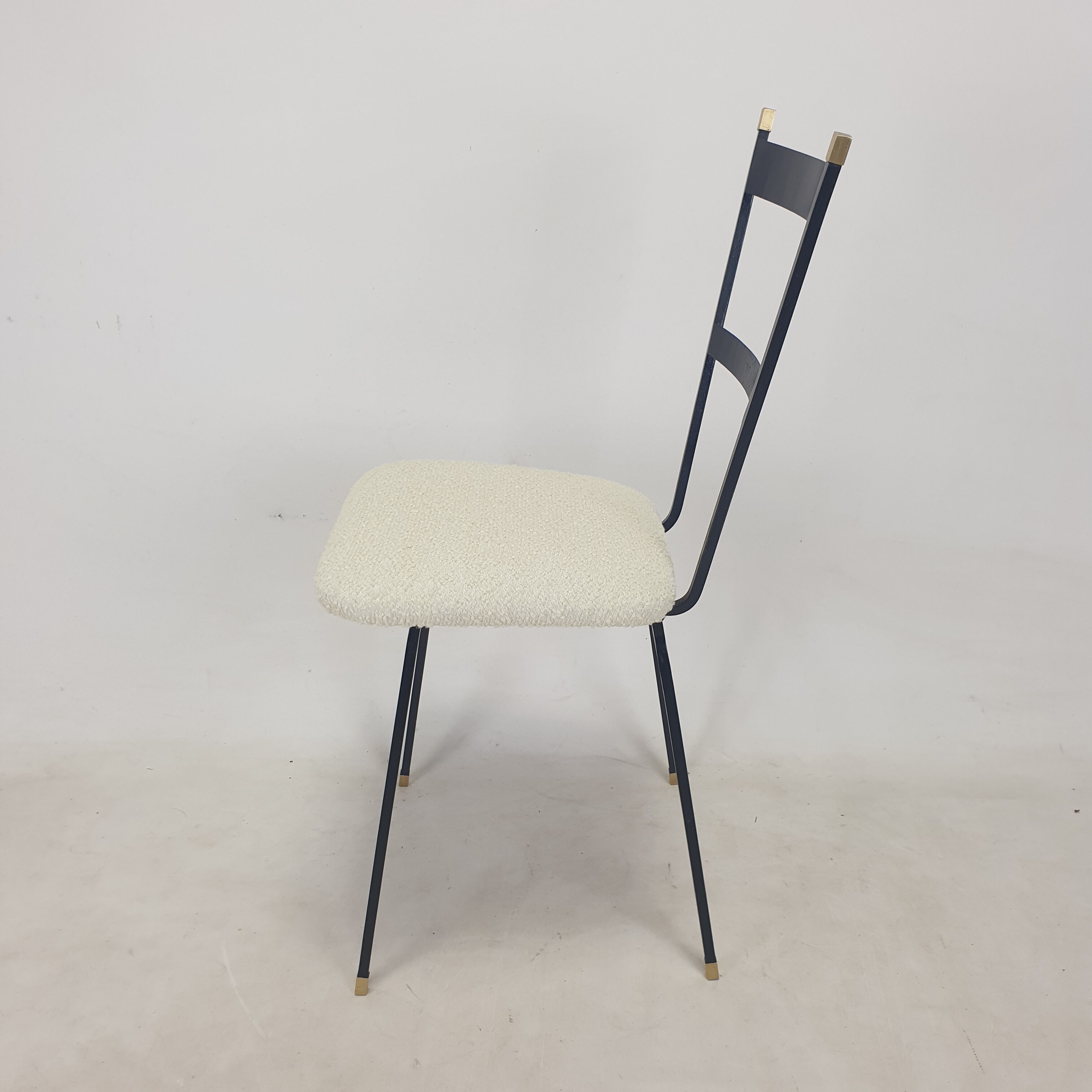 Set of 2 Italian Metal and Brass Chairs, 1960's