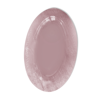 Oval flat pink glass