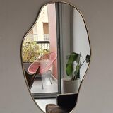 Moroccan Handmade Brass Wall Mirror in Irregular Shape - 100% Handmade