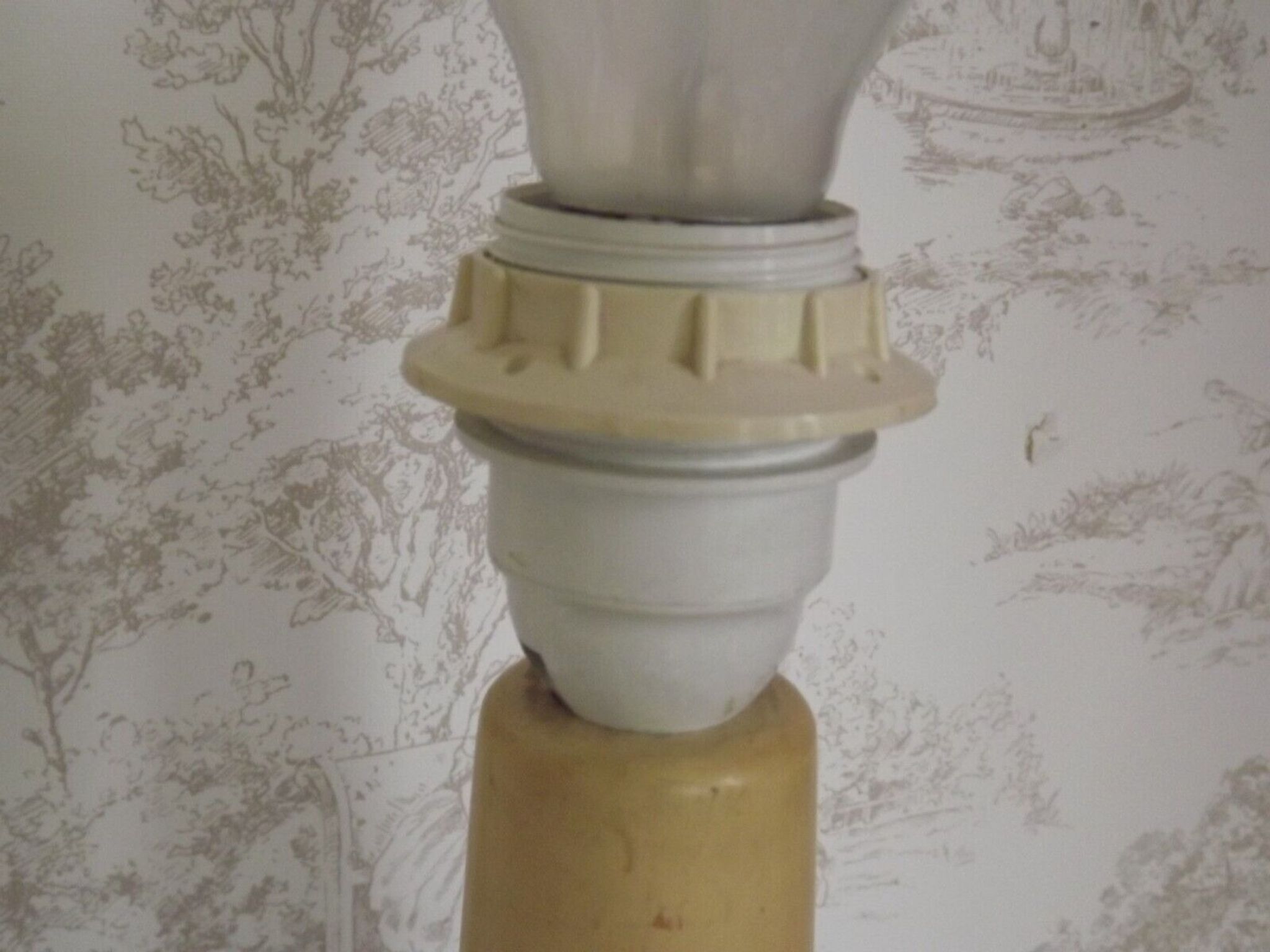 French vintage heavy silver metal table lamp with candle drip detail 4155