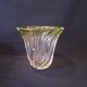 Val Saint Lambert Crystal 'Torsade' Vase in Gradient Apple Green