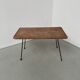 Table basse osier tressé et métal 1960