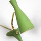 Pair of beautiful green Mid Century Modern Diabolo crow's foot table lamps