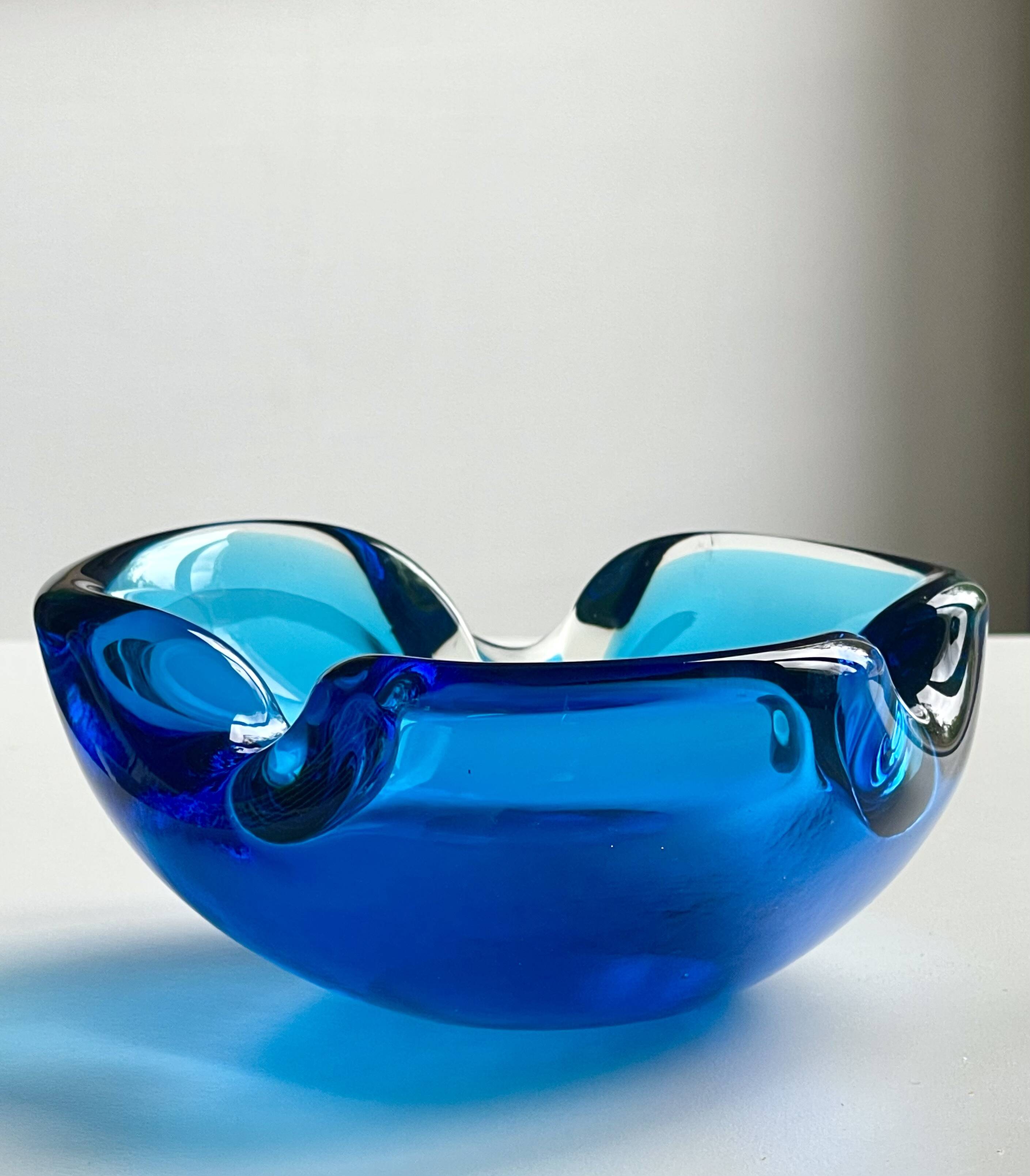 Murano Sommerso blue vide-poche 1970.