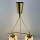 Vintage chandelier, brass, glass, 1958, Doria G 74/61