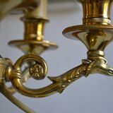 Large hot water bottle lamp with 5 bronze lights, empire style
