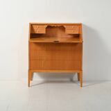 Secrétaire en orme scandinave et bois de bouleau, années 1950
