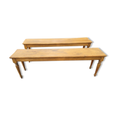 Pair of old elm bench