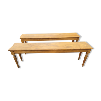 Paire de banc ancien en orme