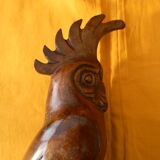 Sculpture en bois représentant un perroquet