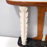 Console en bois avec plateau miroir, style Osvaldo Borsani, Italie