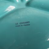 Fondue Plate Le Creuset in Turquoise Blue Ceramics