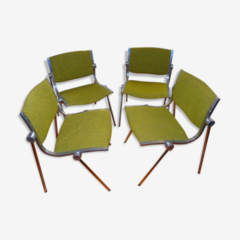 Suite de 4 chaises Vaghi  Uno design italien des années 60-70