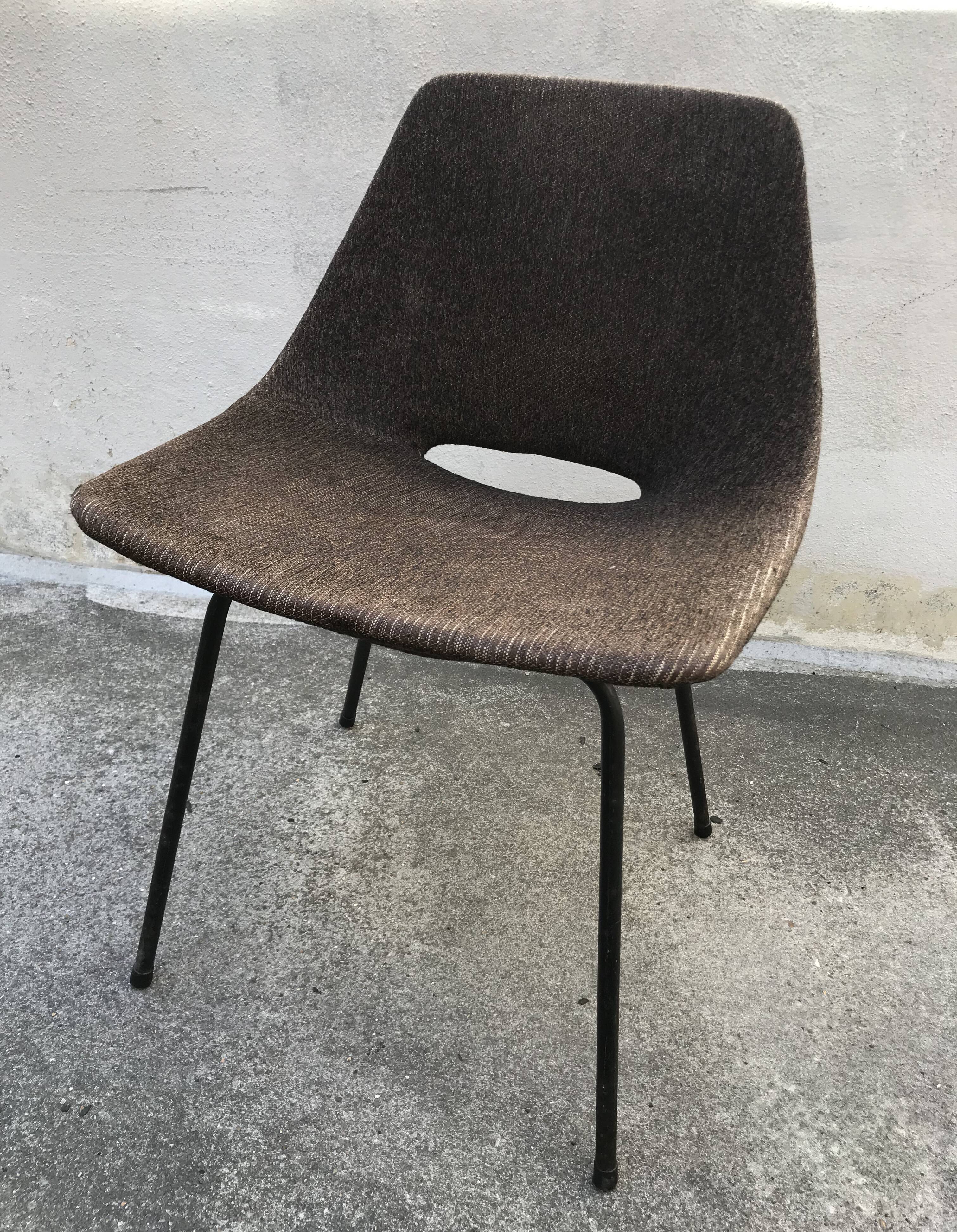 Set of 6 chairs "Tonneau" Pierre Guariche, Steiner Editions