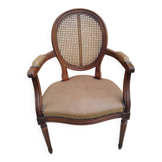 Louis XVI armchair in cane wood