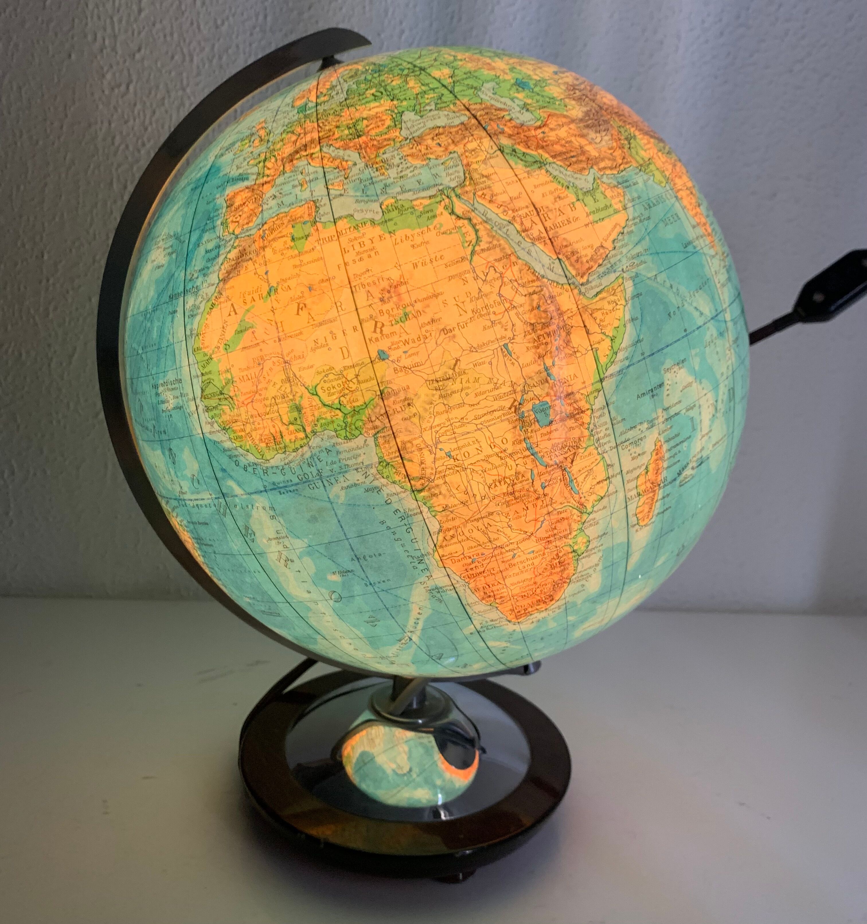 Vintage globe 1960 German glass Columbus duo - 34 cm