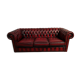 Chesterfield sofa red leather three seats