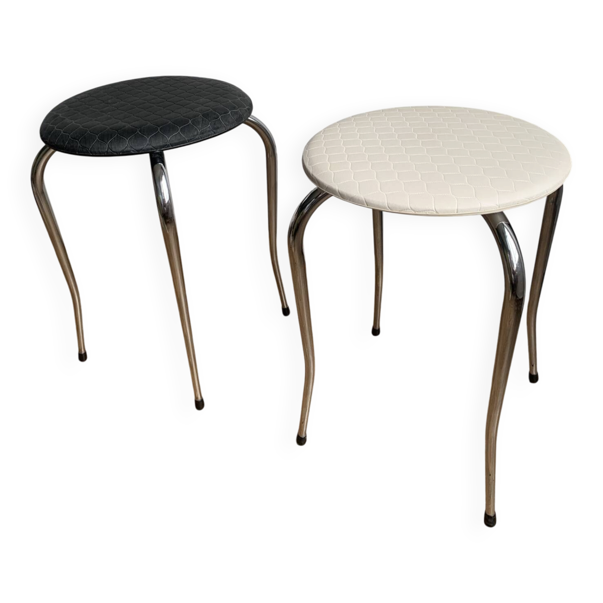 Vintage Chrome stool pair