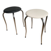 Paire de tabouret Vintage Chrome