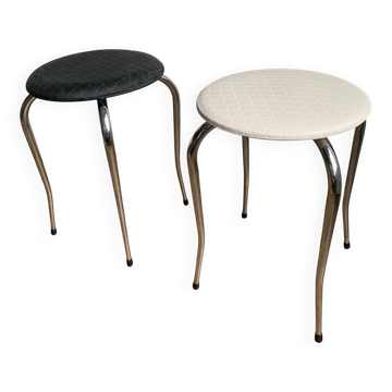 Vintage Chrome stool pair