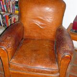 2 leather club armchairs from the 1950s
