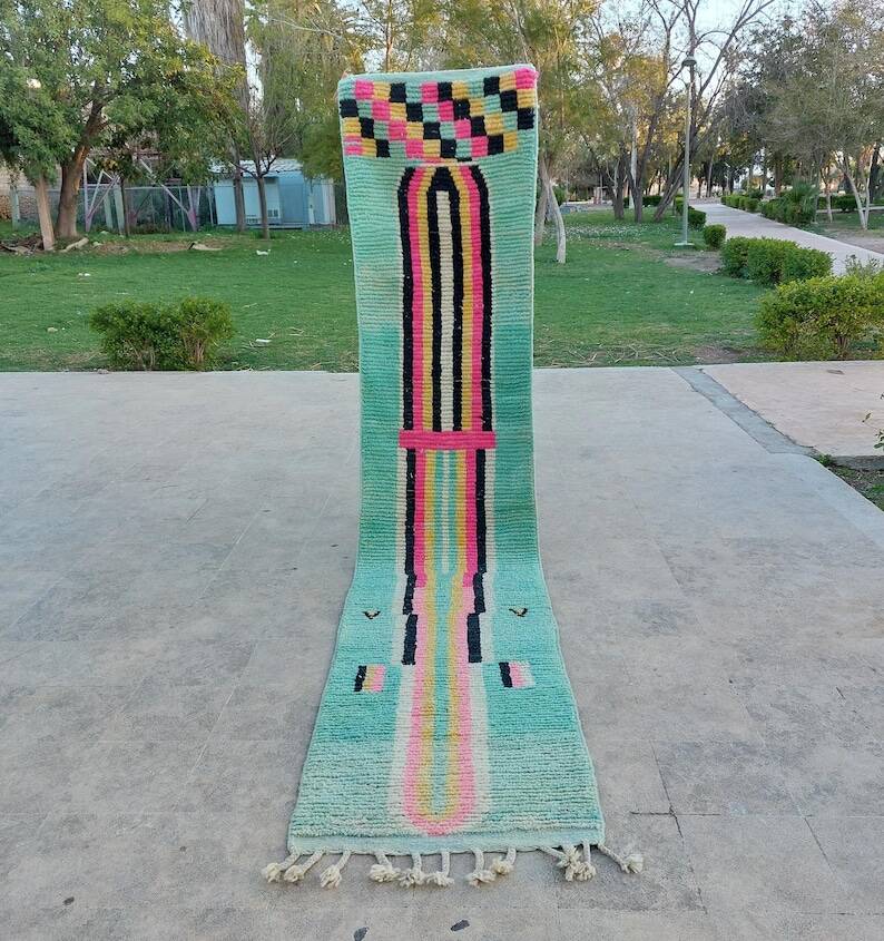 Handmade runner rug 300cmx70cm