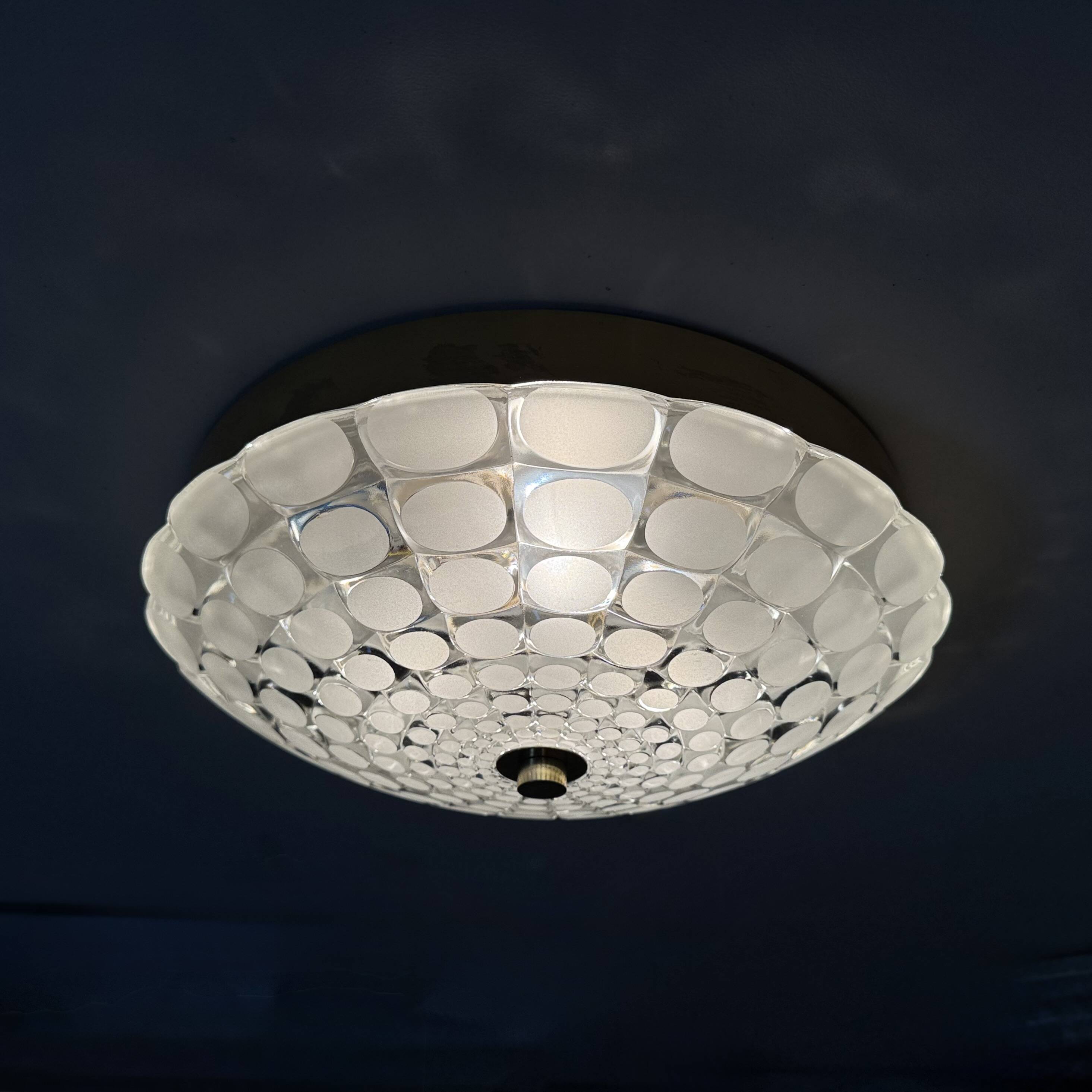 Mid-century design Peil & Puzzler glass flush mount , 1970s