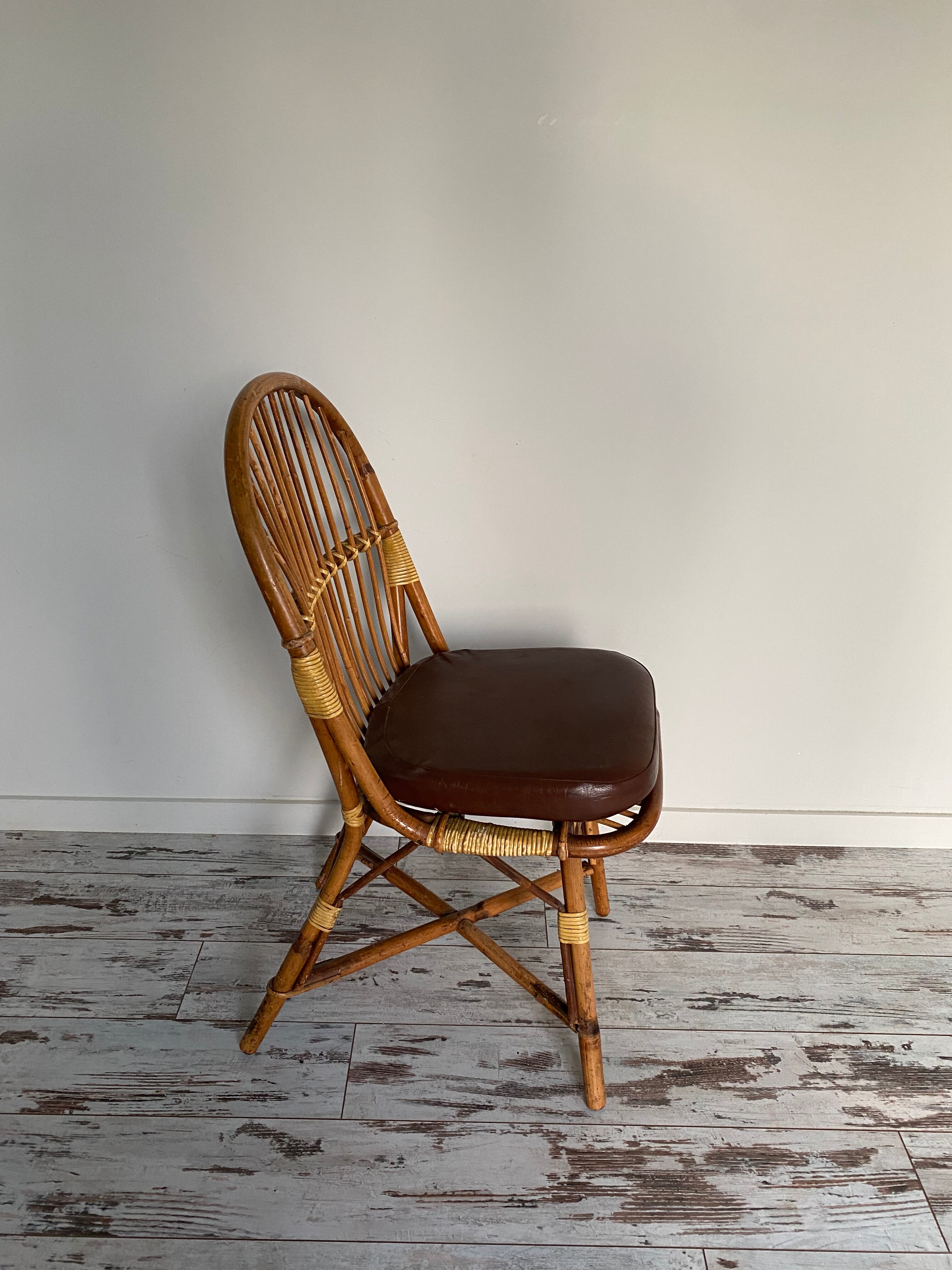 Bamboo and rattan chairs circa 60/70 from maison drucker