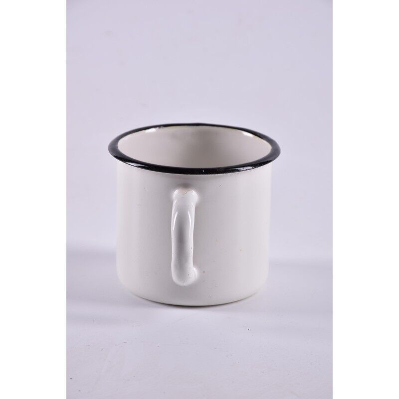 Vintage enamel cup white