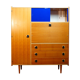 Armoire secrétaire vintage chêne doré
