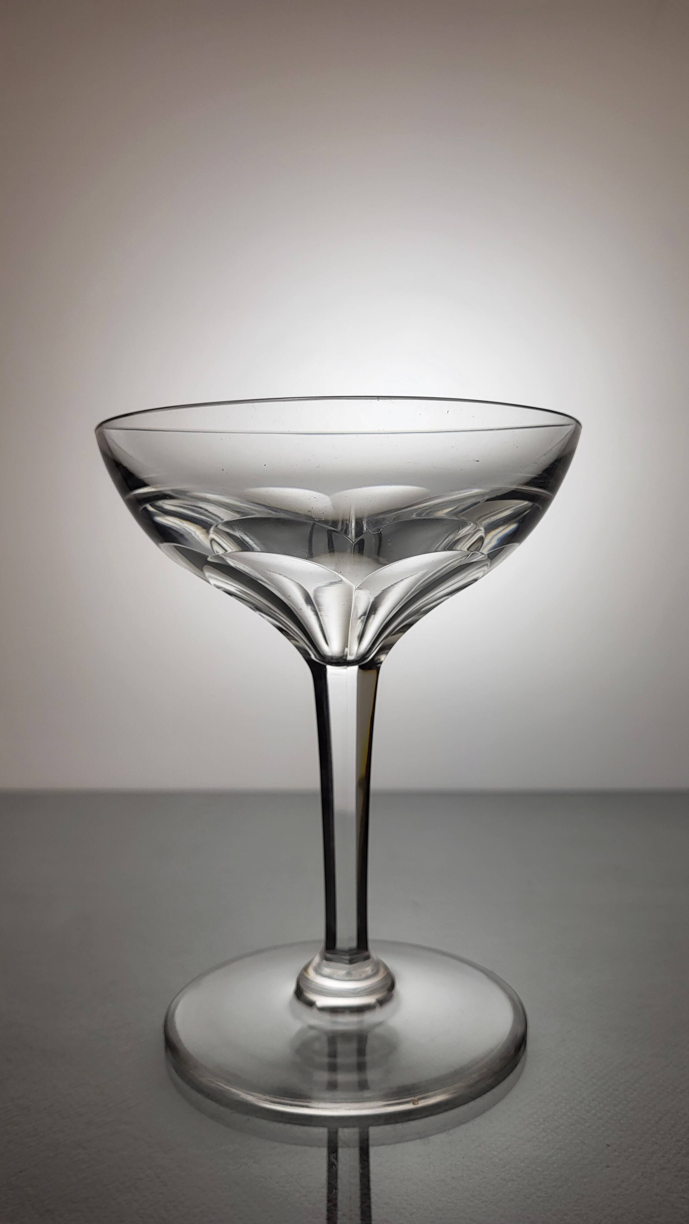 6 Val Saint Lambert crystal champagne glasses, Nestor model