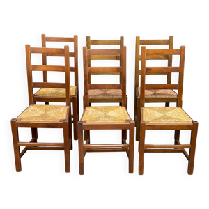 6 chaises bois massif