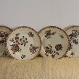 Ensemble de 4 assiettes plates polychrome-Terre de Fer de chez Salins-19è