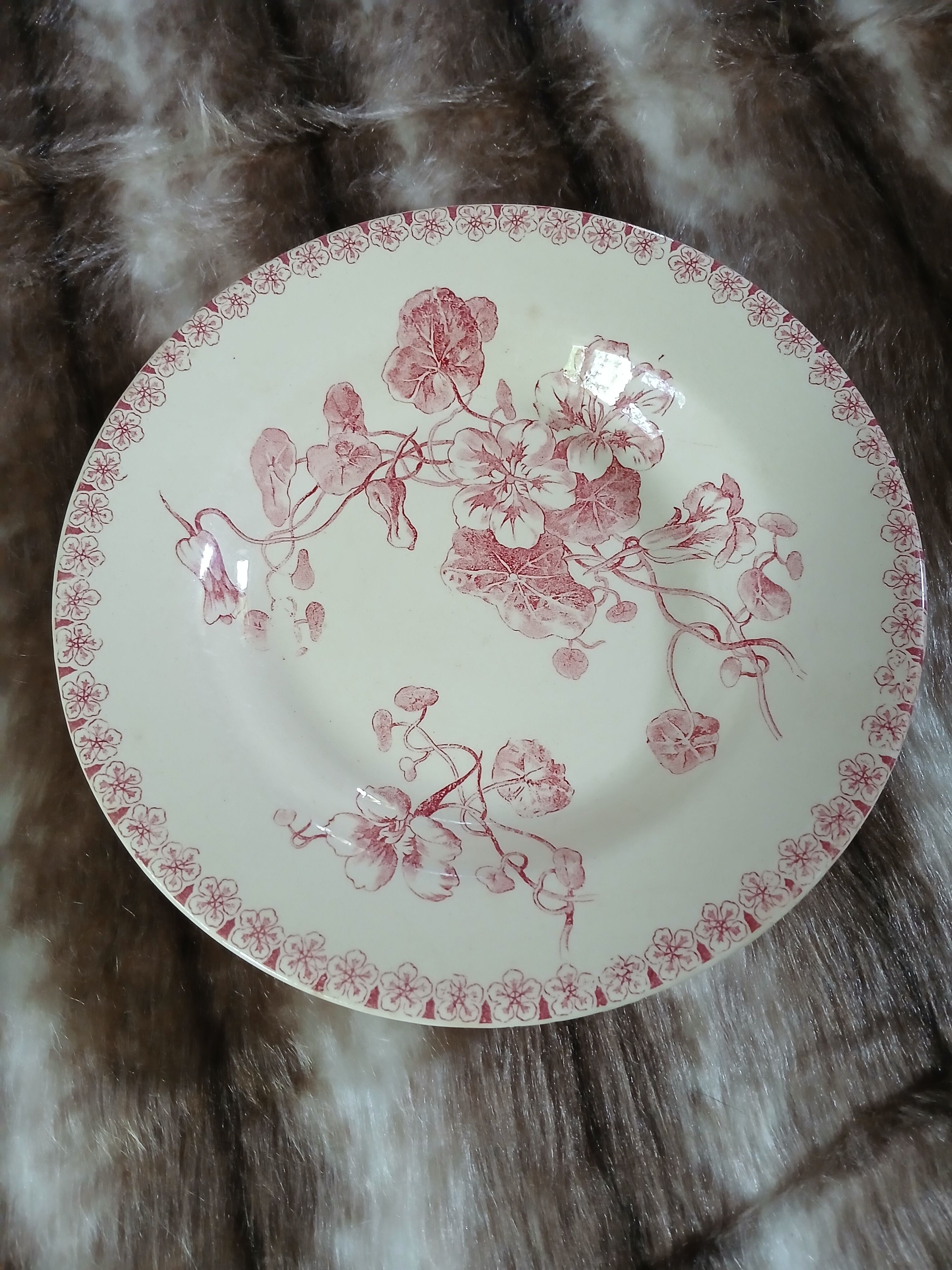 6 mismatched vintage deep plates in ironstone