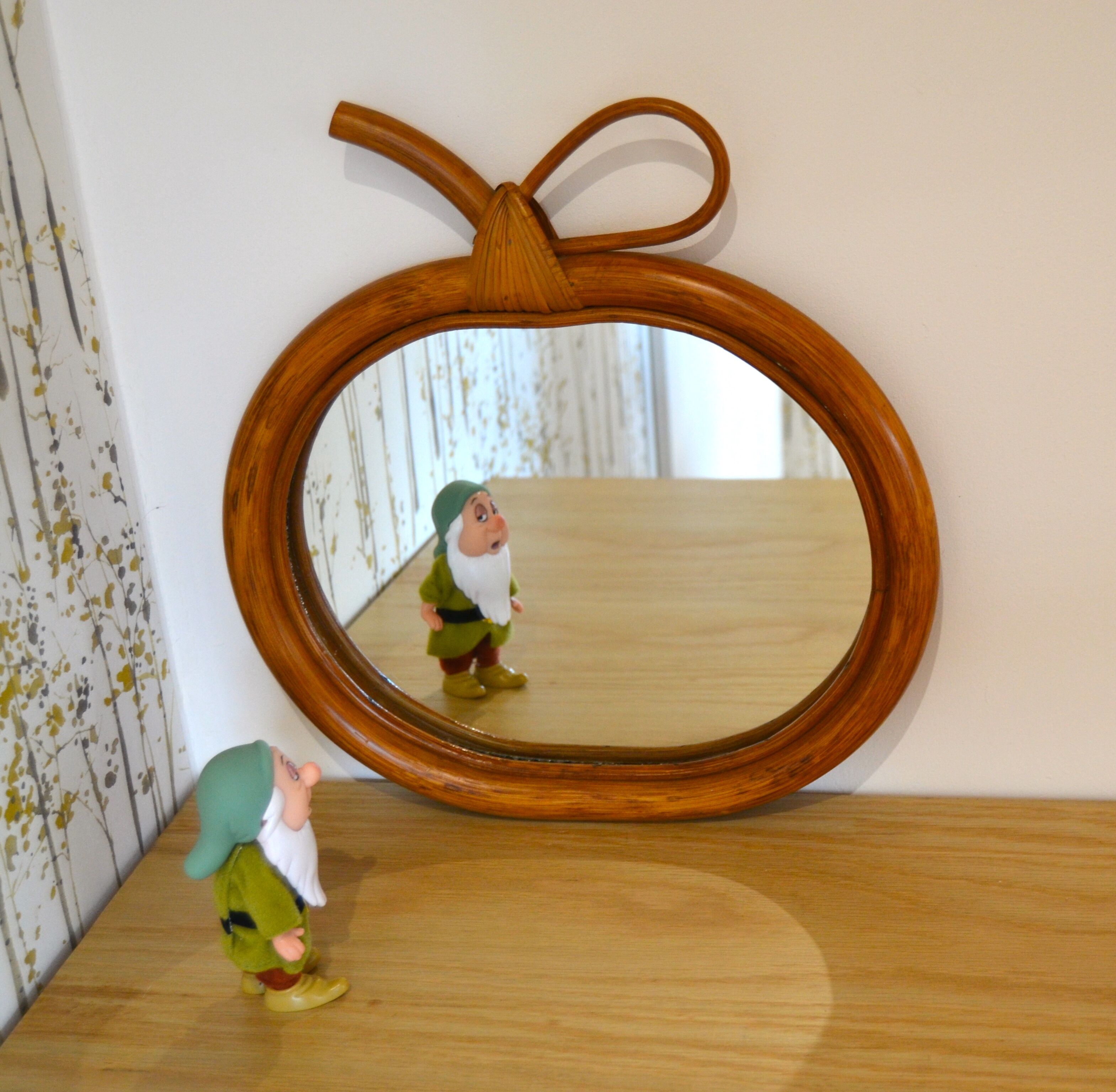 Mirror Apple rattan & bamboo
